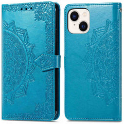Mandala Bookcase voor de iPhone 15 - Turquoise