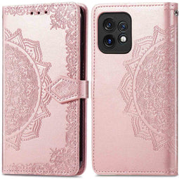 Mandala Bookcase voor de Motorola Edge 40 Pro - Rosé Goud