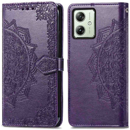 Mandala Bookcase voor de Motorola Moto G54 - Paars