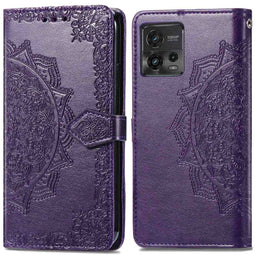 Mandala Bookcase voor de Motorola Moto G72 - Paars