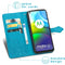 Mandala Bookcase voor de Motorola Moto G9 Power - Turquoise