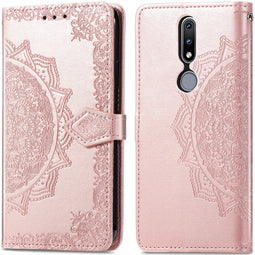 Mandala Bookcase voor de Nokia 2.4 - Rosé Goud