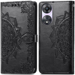 Mandala Bookcase voor de Oppo A58 - Zwart