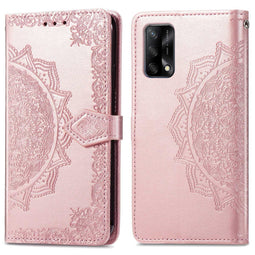 Mandala Bookcase voor de Oppo A74 (4G) - Rosé Goud