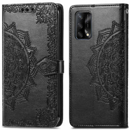 Mandala Bookcase voor de Oppo A74 (4G) - Zwart