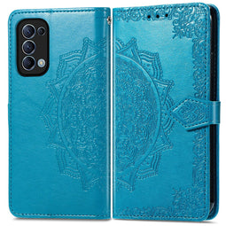 Mandala Bookcase voor de Oppo Find X3 Lite - Turquoise