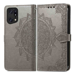 Mandala Bookcase voor de Oppo Find X5 Pro 5G - Grijs