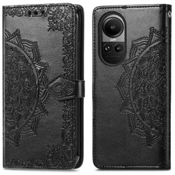Mandala Bookcase voor de Oppo Reno 10 / 10 Pro - Zwart