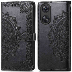 Mandala Bookcase voor de Oppo Reno 8 T (4G) - Zwart