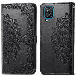 Mandala Bookcase voor de Samsung Galaxy A12 - Zwart