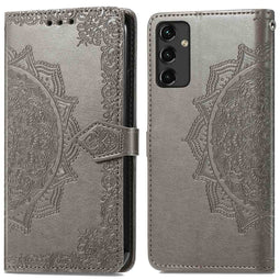 Mandala Bookcase voor de Samsung Galaxy A14 (5G/4G) - Grijs
