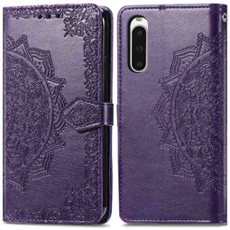 Mandala Bookcase voor de Sony Xperia 10 V - Paars
