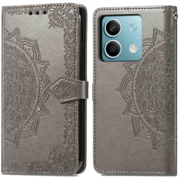 Mandala Bookcase voor de Xiaomi Redmi Note 13 (5G) - Grijs