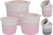 Manden set geweven touw - Roze / Naturel - Opbergmanden - 22 cm / 27 cm / 32 cm