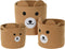 Manden Set - Mand - Beer - Bruin - Set van 3 - Katoen - Opbergmand