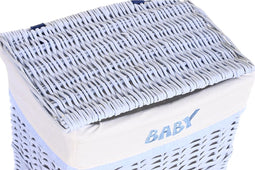 Mandenset DKD Home Decor Blauw Polyester Kinderen vlechtwerk (44 x 34 x 56 cm)