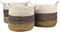 Mandenset Malibu - naturel/paars/wit - raffia/zeegras - set van 3