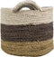 Mandenset Malibu - naturel/paars/wit - raffia/zeegras - set van 3