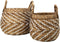 Mandenset - naturel/wit - waterhycinth - set van 2