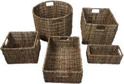 Mandenset - ø47x30 - Naturel - bananenblad - set van 5