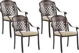 MANFRIA - Tuinstoel set van 4 - Bruin - Aluminium