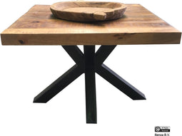 Mango Coffee Table 60 4cm Solid Top & Spiderleg