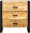 Mangohout kastje 3 lades Industrieel Design 80 cm - Mangohout en Staal