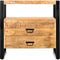 Mangohout - Nachtkastje - Bijzettafel - kastje 2 lades Industrieel Design 80 cm - Mangohout en Staal - Tv-meubel - - Stalen Poten
