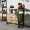 Mangohout - Nachtkastje - Bijzettafel - kastje 2 lades Industrieel Design 80 cm - Mangohout en Staal - Tv-meubel - - Stalen Poten