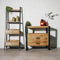 Mangohout - Nachtkastje - Bijzettafel - kastje 2 lades Industrieel Design 80 cm - Mangohout en Staal - Tv-meubel - - Stalen Poten