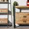 Mangohout - Nachtkastje - Bijzettafel - kastje 2 lades Industrieel Design 80 cm - Mangohout en Staal - Tv-meubel - - Stalen Poten