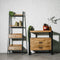 Mangohout - Nachtkastje - Bijzettafel - kastje 2 lades Industrieel Design 80 cm - Mangohout en Staal - Tv-meubel - - Stalen Poten