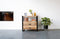 Mangohout - Nachtkastje - Bijzettafel - kastje 2 lades Industrieel Design 80 cm - Mangohout en Staal - Tv-meubel - - Stalen Poten