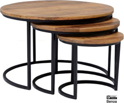 Mangohouten Salontafel Set van 3