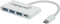 Manhattan 163552 USB 3.2 Gen 1-hub 3 + 1 poorten Met snellaadpoort, Met USB-C stekker Wit