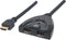 Manhattan 207416 HDMI-switch 2 poorten LED-weergave, 3D-weergave mogelijk, Vergulde connectoren 1080 Pixel