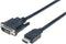 Manhattan 372510 DVI-kabel DVI / HDMI Adapterkabel DVI-D 24+1-polige stekker, HDMI-A-stekker 3.00 m Zwart Vergulde stee