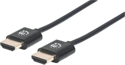 Manhattan 394406 HDMI-kabel HDMI Aansluitkabel HDMI-A-stekker, HDMI-A-stekker 0.50 m Zwart 4K UHD, Audio Return Channel
