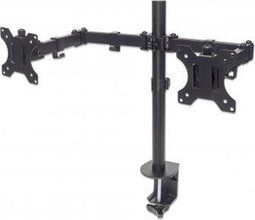 Manhattan 461528 Monitor-tafelbeugel 2-voudig 33,0 cm (13) - 81,3 cm (32) In hoogte verstelbaar, Kantelbaar, Zwenkbaar