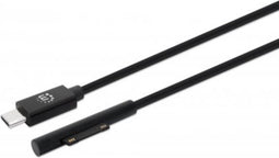 Manhattan Surface® Connect Ladekabel Surface Connect und USB-C-Stecker 15V/3A 1,8m schwarz Laadkabel Geschikt voor Wind