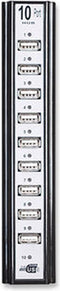 Manhattan USB 2.0-hub 10 poorten Zwart, Zilver