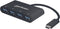 Manhattan USB 3.2 Gen 1-hub 4 poorten Met USB-C stekker Zwart