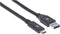 Manhattan USB-kabel USB 3.2 Gen1 (USB 3.0 / USB 3.1 Gen1) USB-A stekker, USB-C stekker 3.00 m Zwart 354981