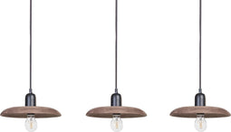 MANJEERA - Hanglamp 3 lichten - Donkerbruin - Hout
