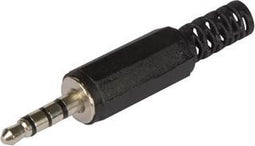 MANNELIJKE 3.5 MM STEREO JACK - ZWART - 4 AANSLUITINGEN (CA128)
