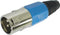 MANNELIJKE 3P XLR PLUG - VERNIKKELD - BLAUW (CA101BL)