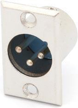 MANNELIJKE 3P XLR PLUG - VERNIKKELD - CHASSISMONTAGE (CA105)