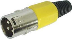 MANNELIJKE 3P XLR PLUG - VERNIKKELD - GEEL (CA101Y)