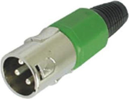 MANNELIJKE 3P XLR PLUG - VERNIKKELD - GROEN (CA101G)
