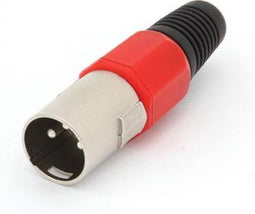 MANNELIJKE 3P XLR PLUG - VERNIKKELD - ROOD (CA101R)